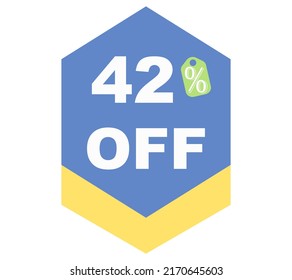 42% discount special limited offer vector illustration with blue background color and 

white font