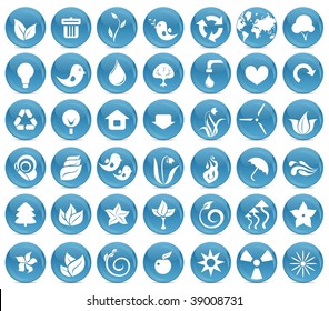 42 ecological icon buttons