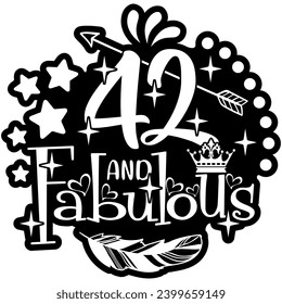 42 and fabulous black vector graphic design