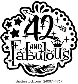 42 and fabulous black vector graphic design