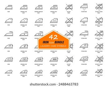 42 IRON icon BUNDLE LAUNDRY CARE SYMBOLS
