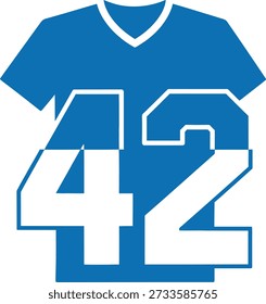 42 jersey typography t-shirt design vector illustration for sports fans athletic numbers basketball legends and champion achievement projects on transparent background.