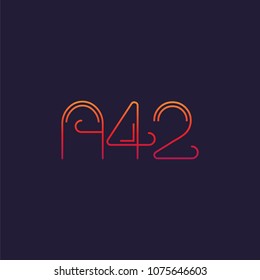 A 42 Letter and Number logo icon vector template. 
