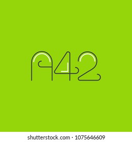 A 42 Letter and Number logo icon vector template. 
