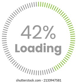 42% Loading. 42% circle diagrams Infographics vector, 42 Percentage ready to use for web design ux-ui