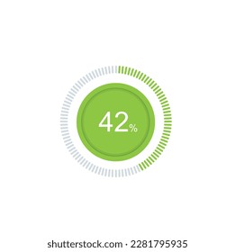 42% Loading. 42% circle diagrams Infographics vector, 42 Percentage ready to use for web design ux-ui.