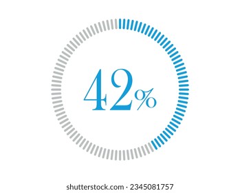 42% Loading. 42% circle diagrams Infographics vector, Percentage ready to use for web design.