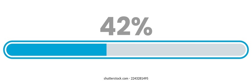 42% de carga. barra de progreso 42% Vector de infografía, 42% listo para usar para diseño web ux-ui