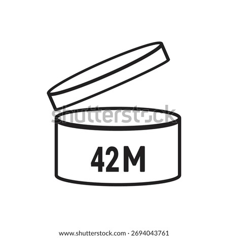 42 M SIGN vector illustration, packaging symbol Expiration period in months, expiration
