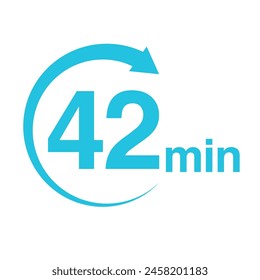 42 minute arrow timer icon vector illustration eps