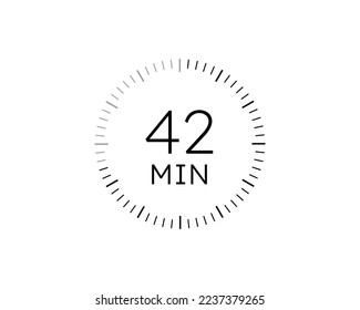 42 minutes timers Clocks, Timer 42 min icon vector