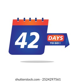 42 More Day. 42 Day Icon. 42 Day Vector illustration