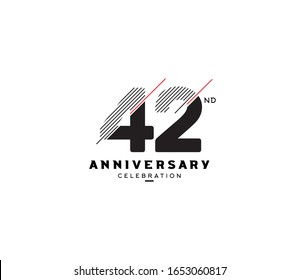 42 nd anniversary or birthday celebration design template Vector.
