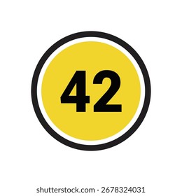 Icono de número 42 Vector de diseño de contorno símbolo o ilustración