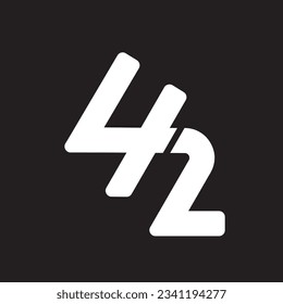 42 number logo design vector stock image , logo number 42 