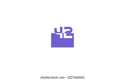 42 Number Purple Fresh Minimal Logo