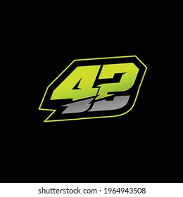 42 Number Racing design vector