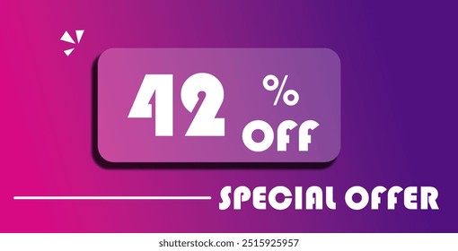 42% off discount creative vector banner illustration, sale special offer 42% off, 42% off discount creative vector
