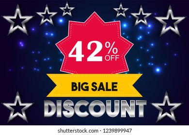 42% off discount promotion sale,  sale promo marketing.
