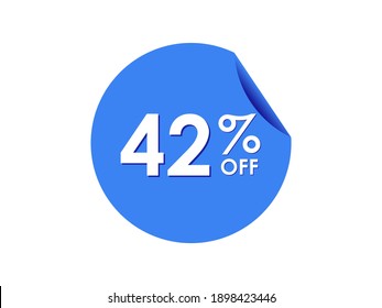 42% OFF Sticker, 42 percent discount Special Offer Price Label