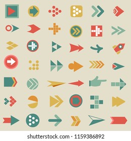 42 Old Vintage color arrow bullet icon pack