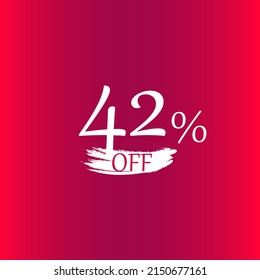 42 percent discount with paint brush red backgound