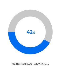 42 percent pie chart outline stroke vector illustration eps 