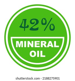 42% percentage mineral oil wonderfull rounded shape design element vector illustration for promo sign label on white background with fantastic font and white color