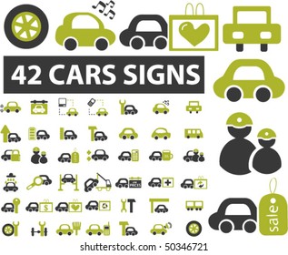 42 professional cars signs. vector