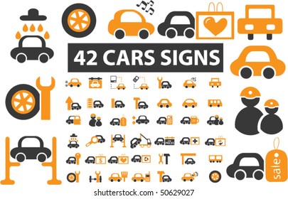 42 professional cars signs. vector