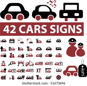 42 professional cars signs. vector