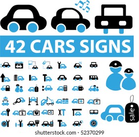 42 professional cars signs. vector