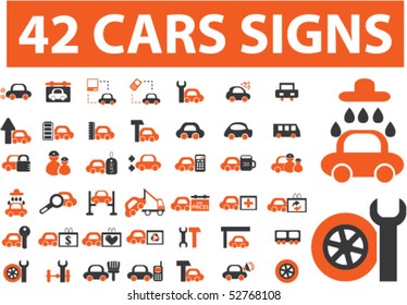 42 professional cars signs. vector