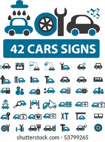 42 professional cars signs. vector
