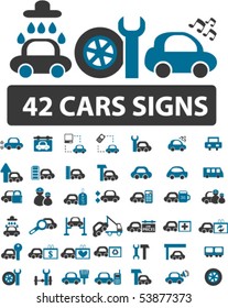 42 professional cars signs. vector