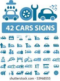 42 professional cars signs. vector