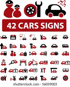 42 professional cars signs. vector