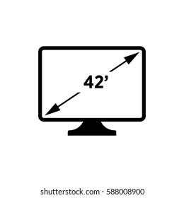 42' resolution.monitor sign. flat icon