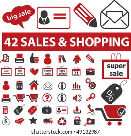 42 sales & shopping signs. vector