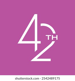 42 th anniversary, logo, monogram, number design.