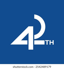 42 th anniversary, logo, monogram, number design.