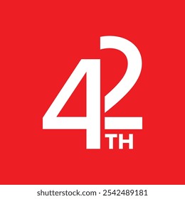 42 th anniversary, logo, monogram, number design.