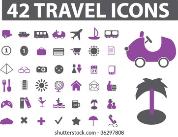 42 travel icons. vector