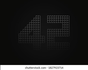 42 vector number made of metal chain link fence. For logo, brand label, design elements, application and more. 

