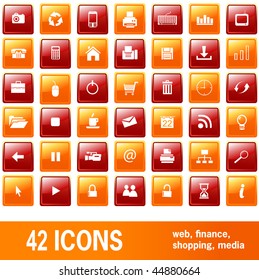 42 Web Icons Vector Illustration