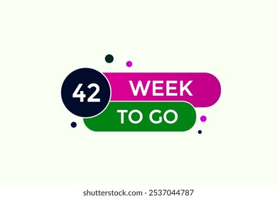 42 week to go, icon, stile, timer, countdown, clock, time,  background, template, 42 week to go countdown, sticker, left banner, business, sale, label button
