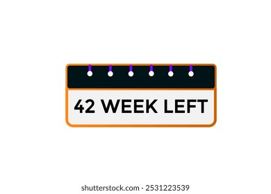 42 week left, icon, stile, timer, countdown, clock, time,  background, template, 42 week left countdown, sticker, left banner, business, sale, label button
