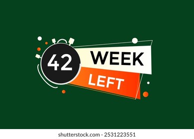 42 week left, icon, stile, timer, countdown, clock, time,  background, template, 42 week left countdown, sticker, left banner, business, sale, label button
