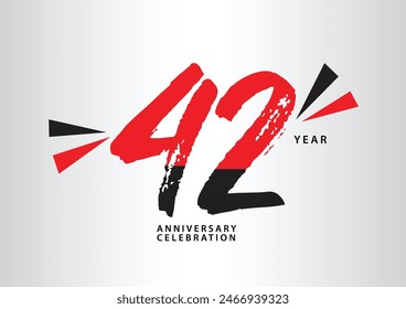 42 year anniversary celebration logotype vector, 42 number design, 42th Birthday invitation, anniversary logo template, logo number design vector, calligraphy font, typography logo, vector design