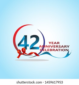 42 Year Anniversary celebration Vector Template Design Illustration